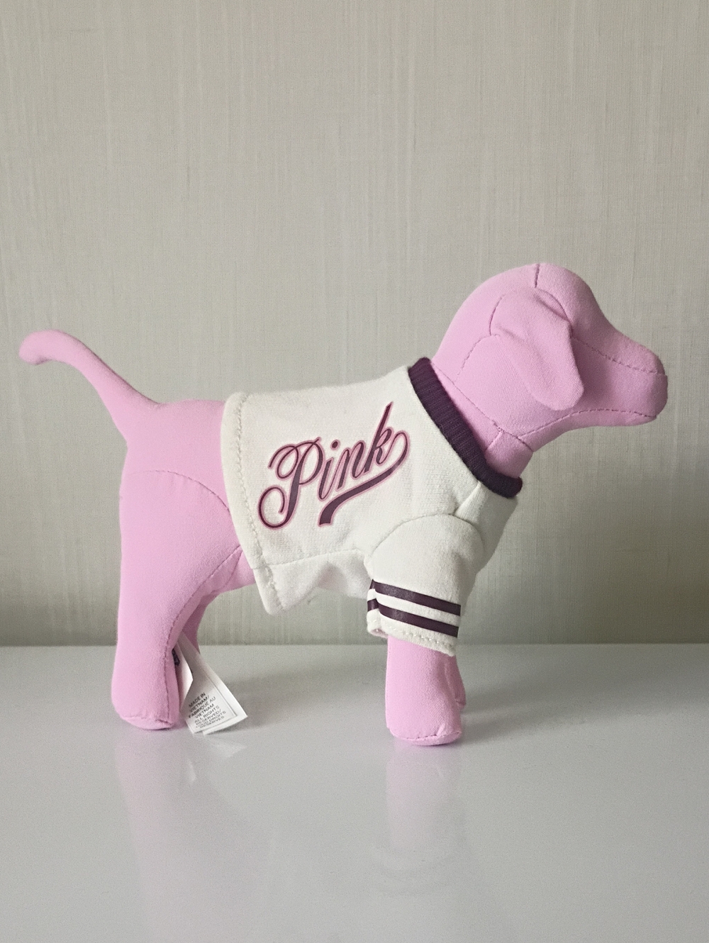 Victoria's Secret Iconic Pink Hound Plush PINK Logo Varsity Sweater Mini - Picture 4 of 11